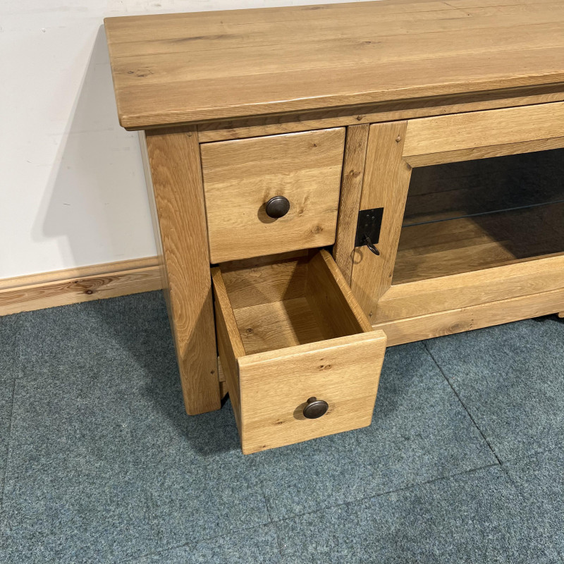 (TV217) Restored Multiyork Solid Oak TV Unit - Extra Large - Image 3