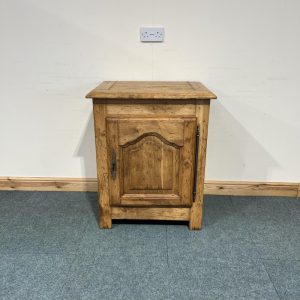 Small, French, Distressed Solid Oak, 1 Door Cupboard. (S220)