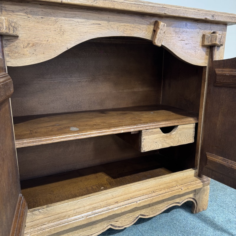 (S301) Restored French Distressed Solid Oak Sideboard - Small - Image 4
