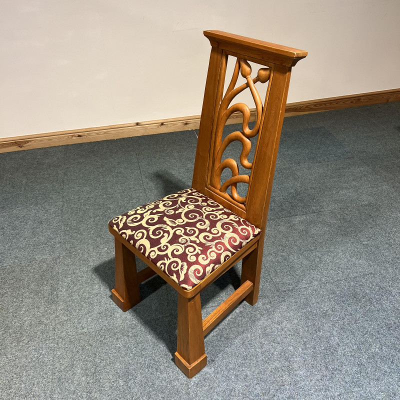 Mahogany, Patterned Padded Seated, Feature Chair. (C115) - The Restored ...