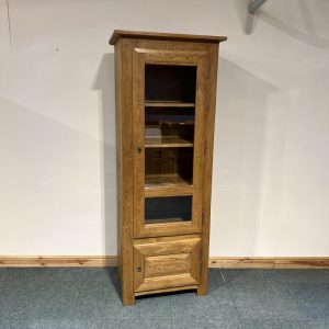 Large, Chunky Solid Oak, Glazed Display Unit. (DU137)