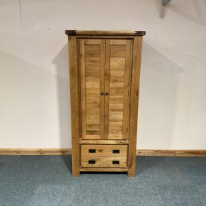 Medium Sized, Slim, Solid Oak, Double Wardrobe. (W205)