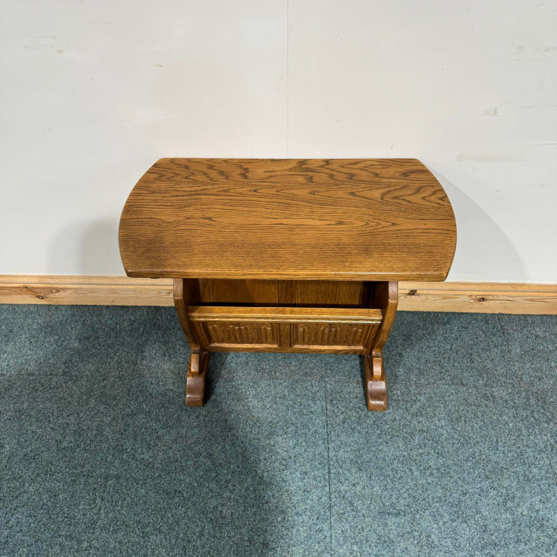 (O210) Small, Old Charm, Oak Magazine Rack. - Image 4