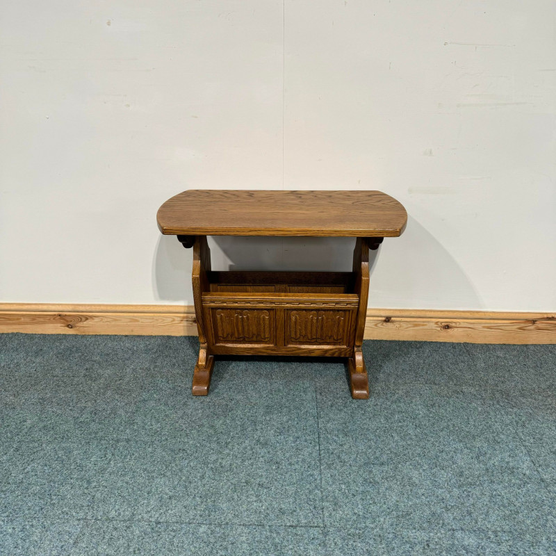 (O210) Small, Old Charm, Oak Magazine Rack. - Image 2