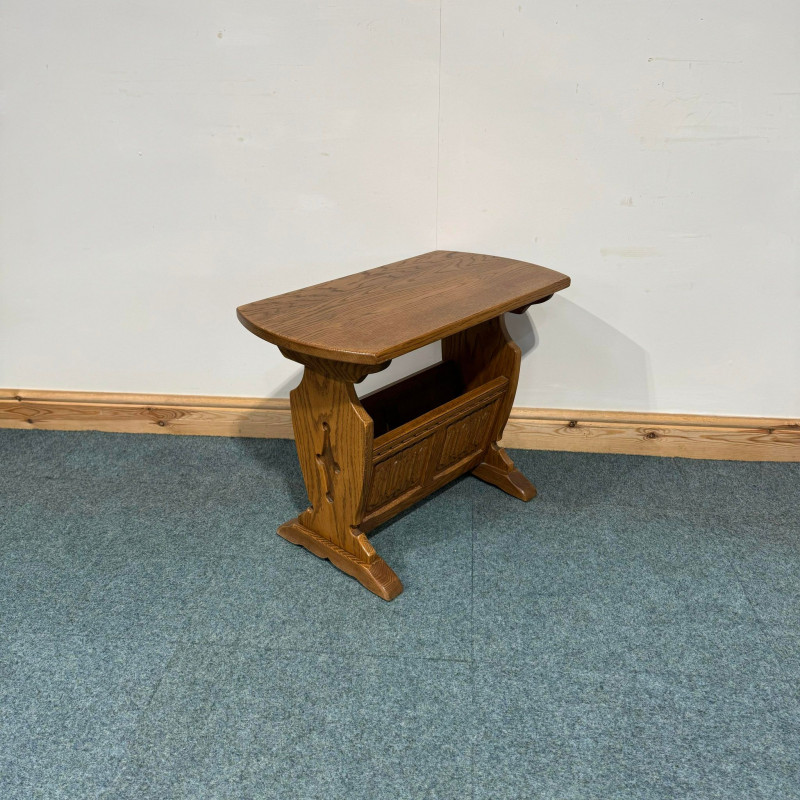 (O210) Small, Old Charm, Oak Magazine Rack.