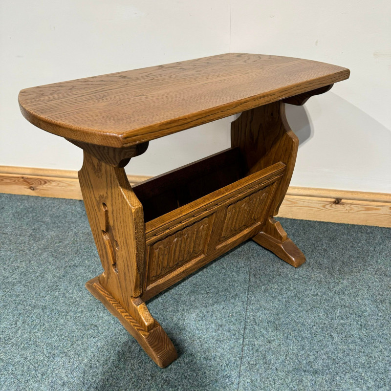 (O210) Small, Old Charm, Oak Magazine Rack. - Image 5