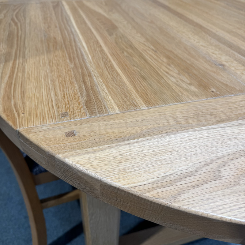 (TC343) Large, Oval, Solid Oak, Fixed Table and 6 Chairs. - Image 6