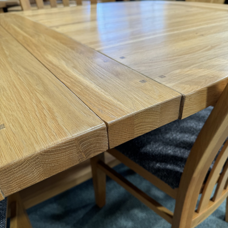 (TC343) Large, Oval, Solid Oak, Fixed Table and 6 Chairs. - Image 11