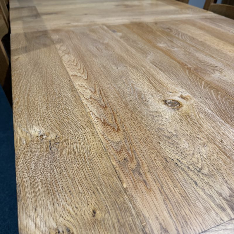 (TC359) Extra Large, French, Solid Oak, 2 Leaf Extending Table and 8 Chairs. - Image 3