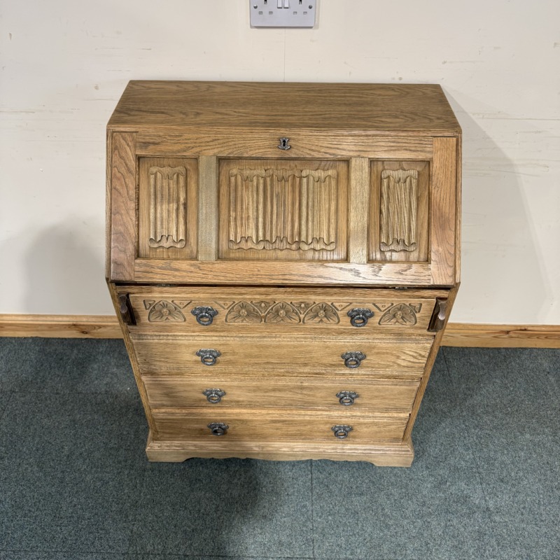 Medium Sized, Old Charm, Oak, 4 Drawer Bureau. (BX124) - Image 7