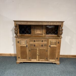 Large, Old Charm, Oak, Glazed Court Cupboard. (S290)