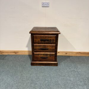 Large, Rustic Solid Pine Bedside. (BS193)