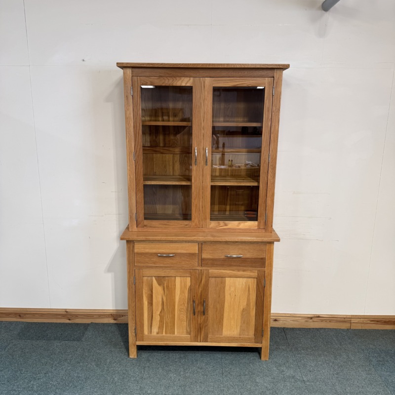 (D179) Restored Solid Oak Glazed Dresser - Small