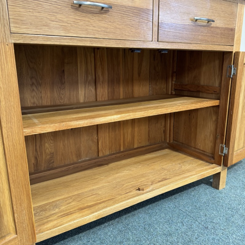 (D179) Restored Solid Oak Glazed Dresser - Small - Image 5