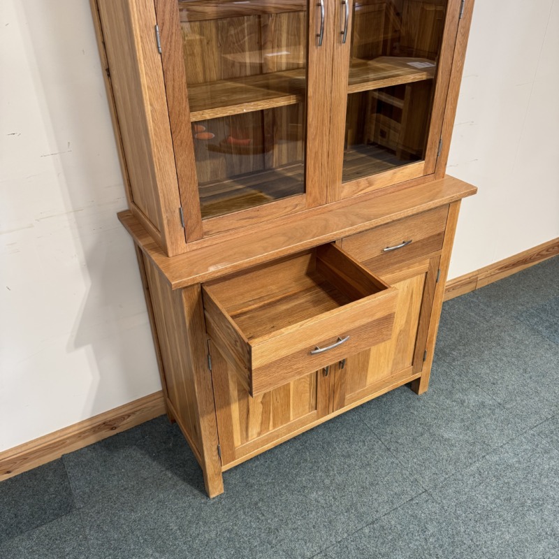 (D179) Restored Solid Oak Glazed Dresser - Small - Image 6