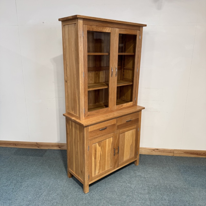 (D179) Restored Solid Oak Glazed Dresser - Small - Image 2