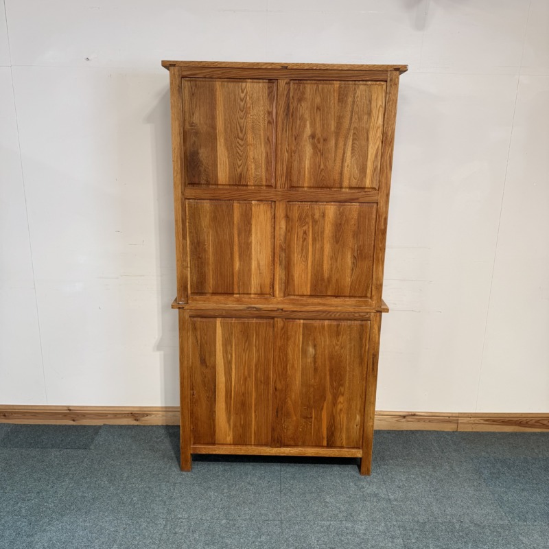 (D179) Restored Solid Oak Glazed Dresser - Small - Image 9
